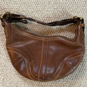 Coach Brown Leather Small Hobo Bag
